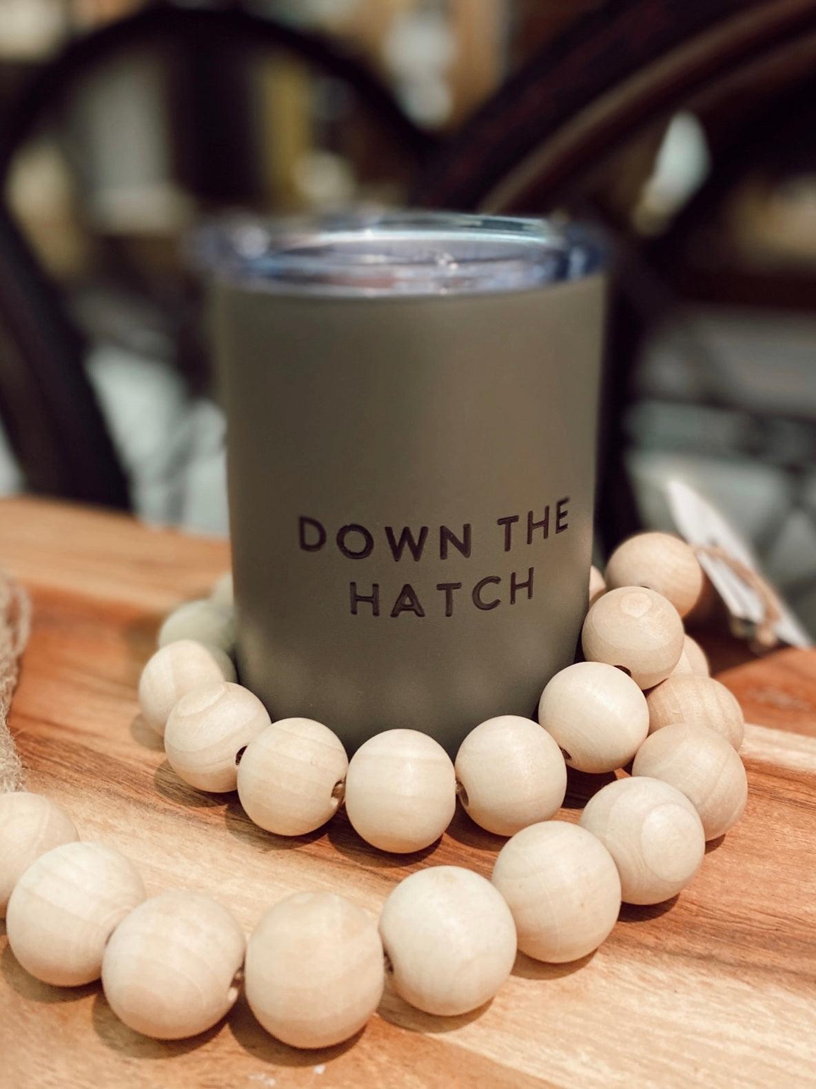 Down the Hatch Black Travel Tumbler