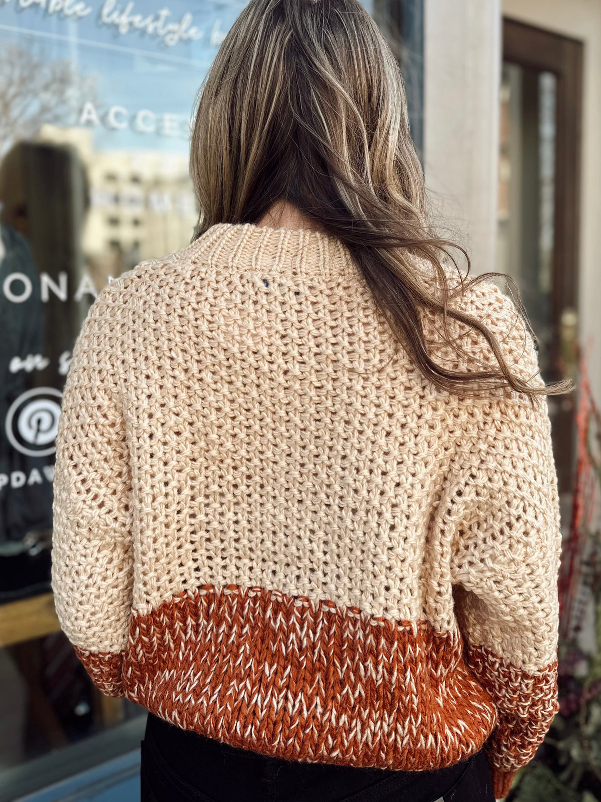 Chunky tan sweater best sale