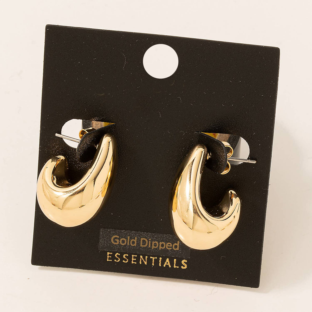 Gold Dipped Tear Huggie Earrings