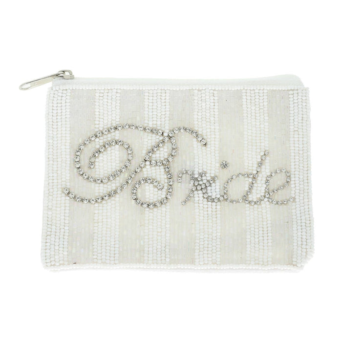 Bride Seed Beaded Rhinestone Coin Bag