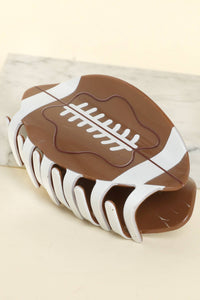 Game Day Football Plastic Hair Claw Clip