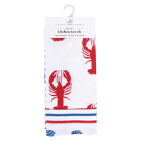 COASTAL Cotton Kitchen Towels, Set of 3