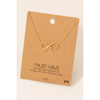 Gold Dipped Bow Tie Pendant Necklace