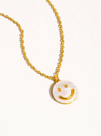 Cecil 18K Gold Smiley Face Necklace