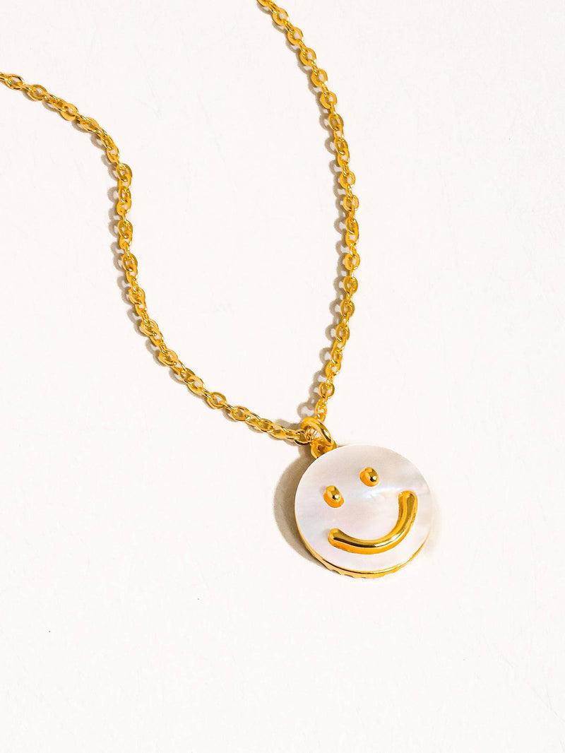 Cecil 18K Gold Smiley Face Necklace