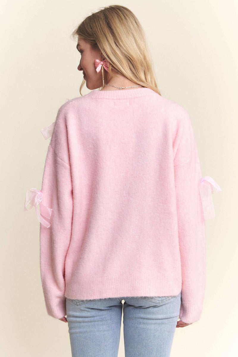 Women's Bow Applique Soft Sweater