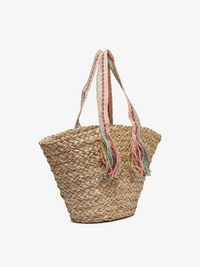 Kit Seagrass Tote w/ Rainbow Braided Handles