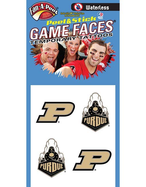 Purdue Game Faces® Temporary Tattoos