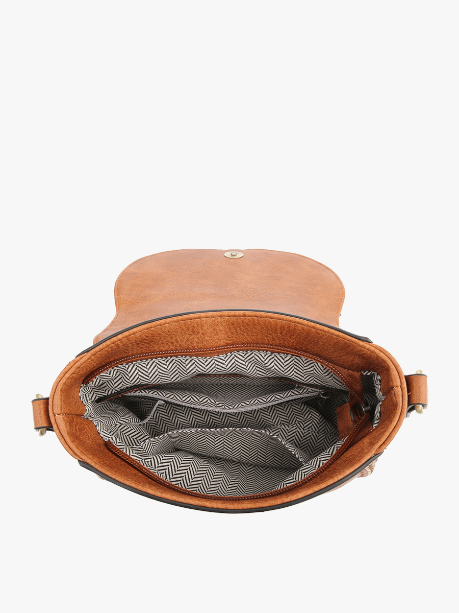 Penelope Saddle Bag w/ Braided Detail Flapover