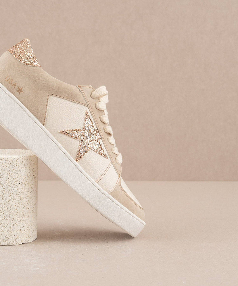 The Liberty Beige | Glitter Star Sneaker