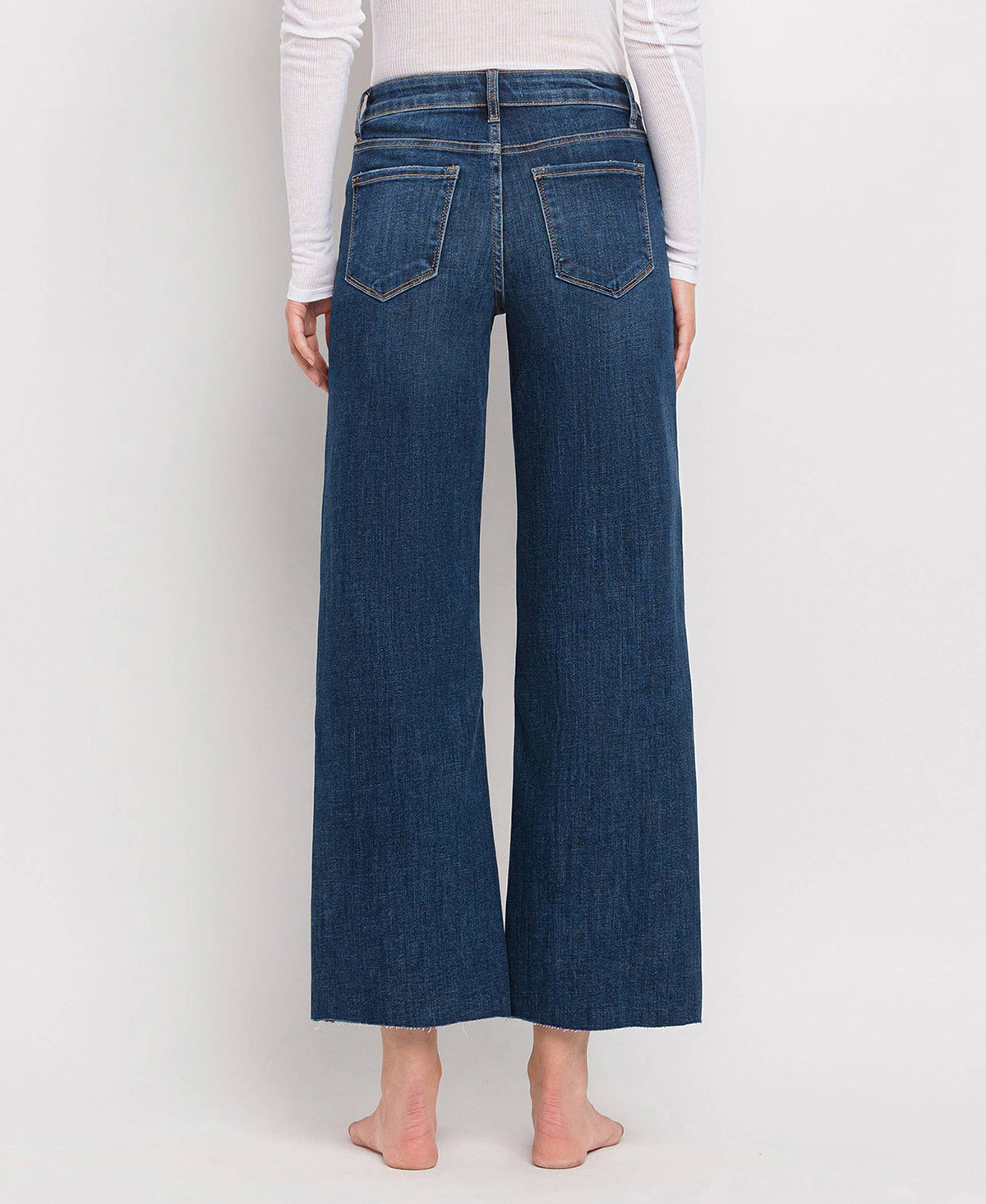 TUMMY CONTROL MID RISE WIDE LEG JEANS