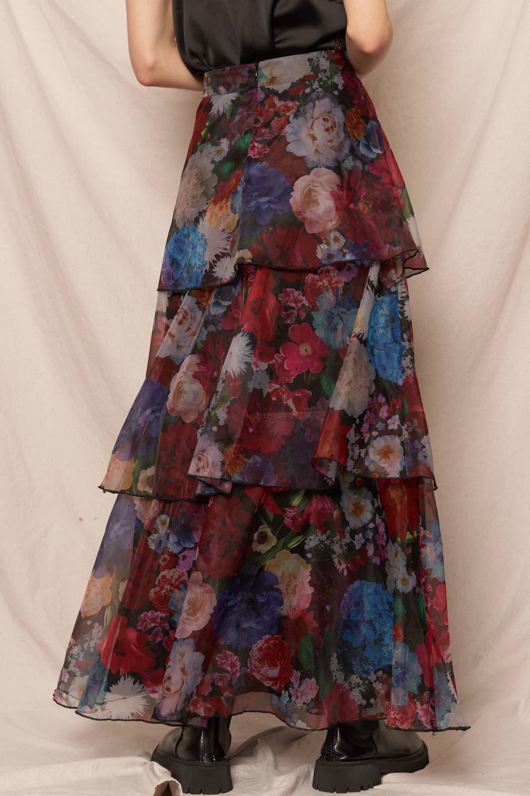 Floral Tiered Faari Maxi Skirt