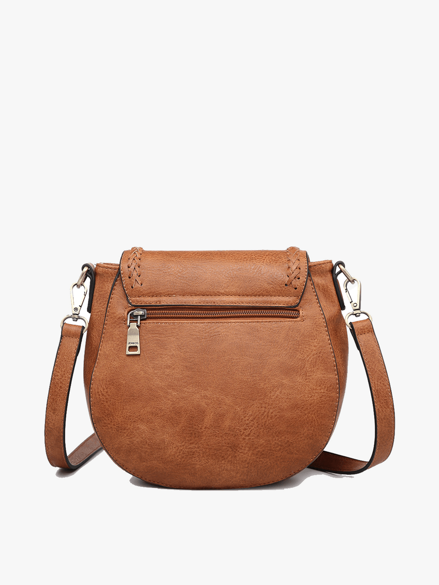 Penelope Saddle Bag w/ Braided Detail Flapover