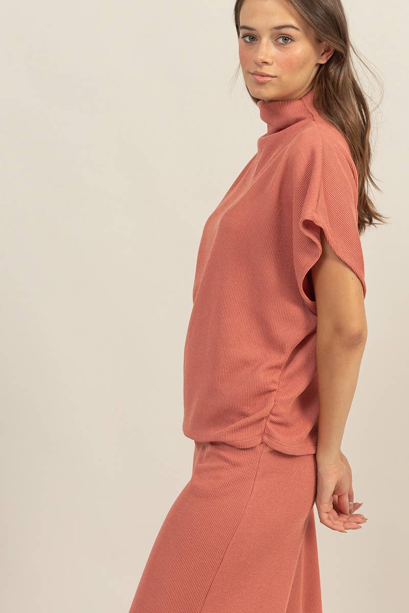 Salmon Cap Sleeve Top and Pants Set