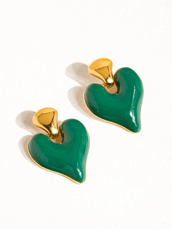 Edith 18K Gold Vintage Heart Earring