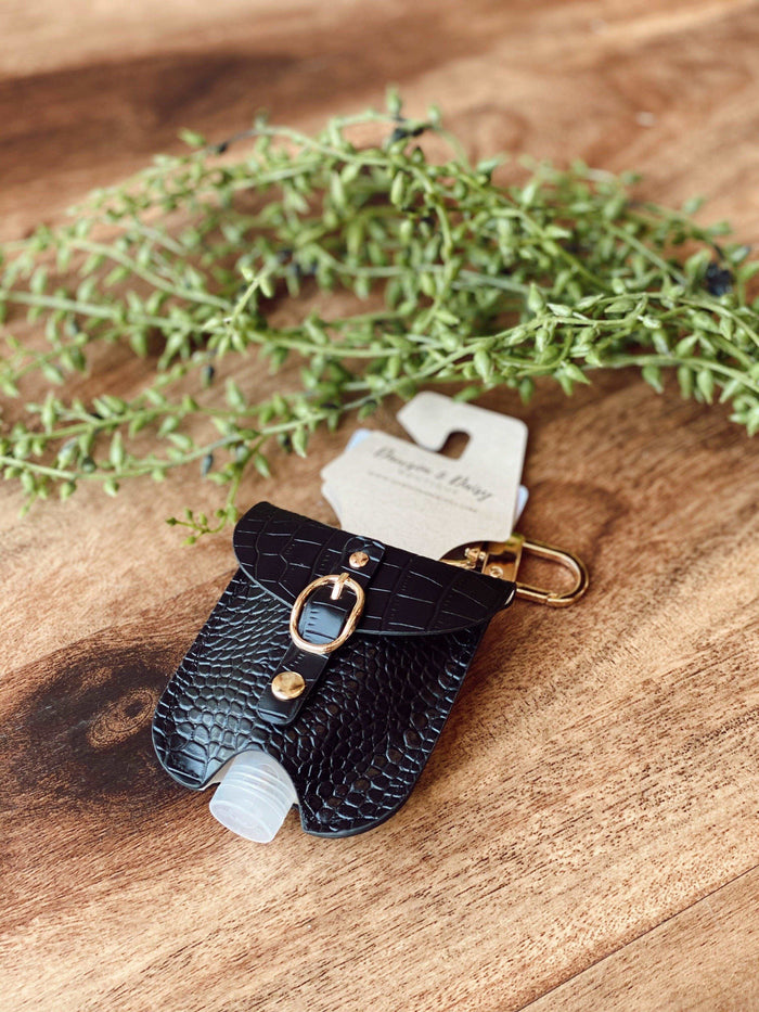 Black Crocodile Hand Sanitizer Key Chain