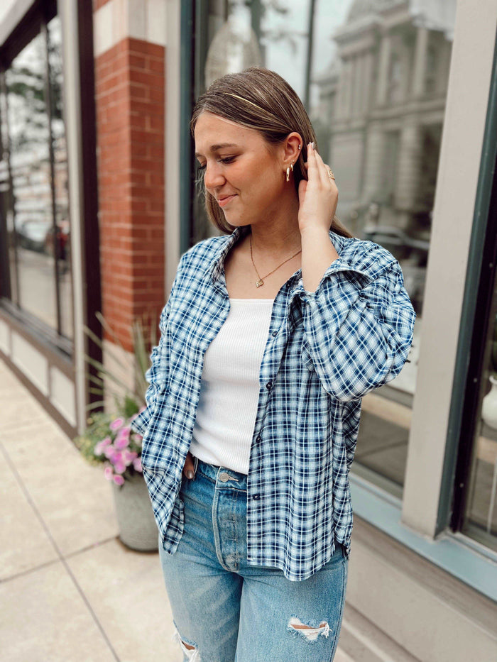 Blue Plaid Button Down