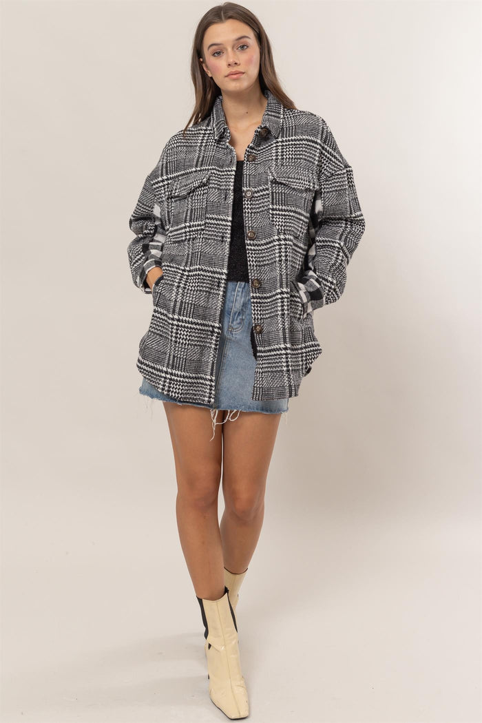 Mixed Media Plaid Shacket