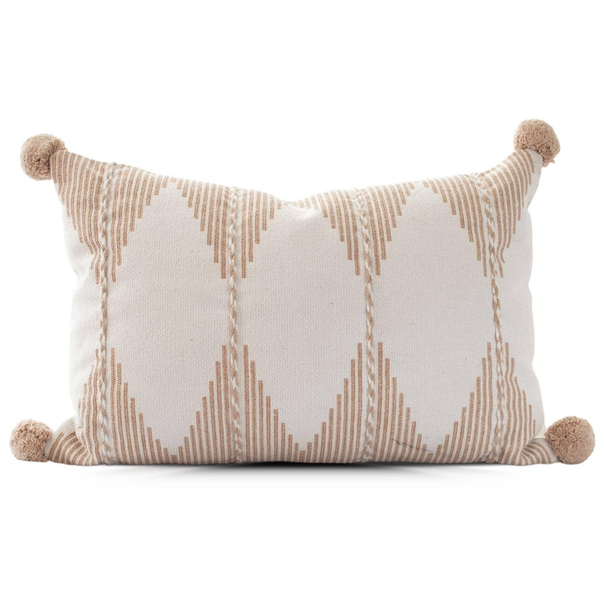 Cameron- Blush Pompom Pillow Cover 12" x 18"