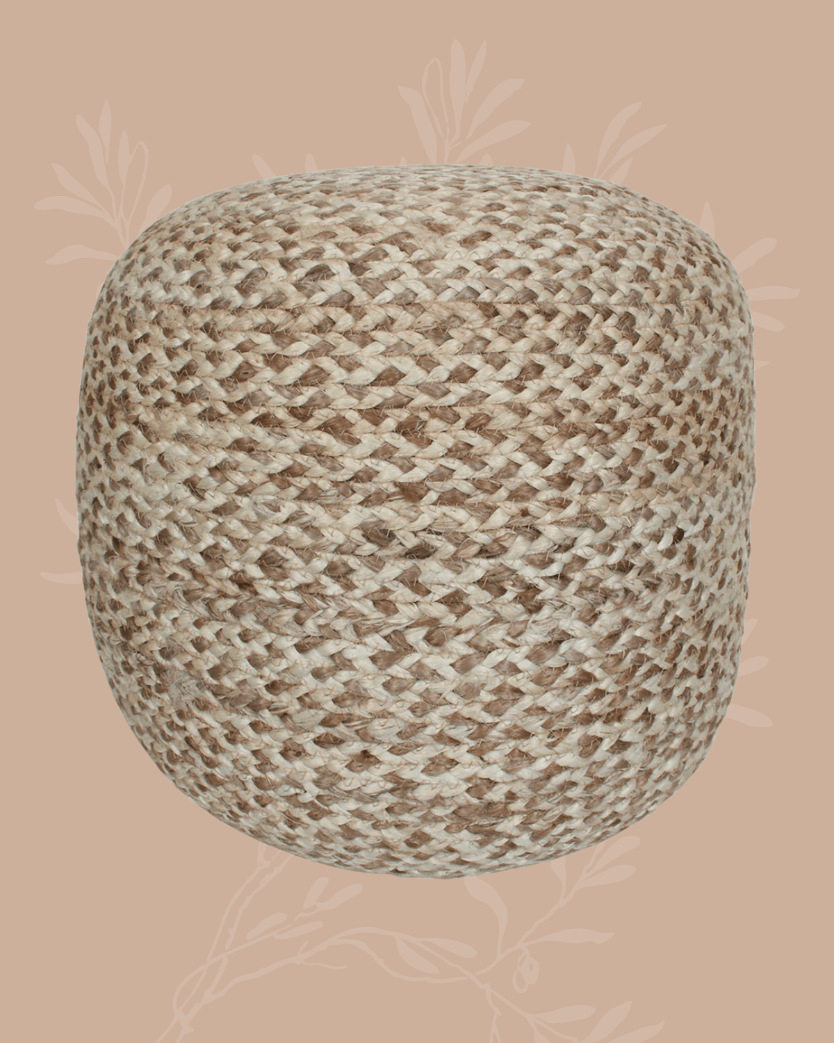 Speckled Natural Jute Pouf