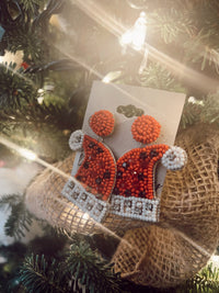 Santa Hat Bead Earrings