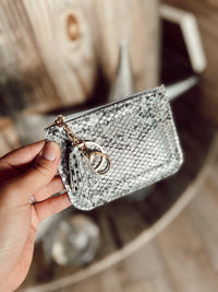 Snakeskin Croc Inspired Card Holder Keychain