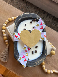 Dough Bowl Candle (Espresso, Heart)